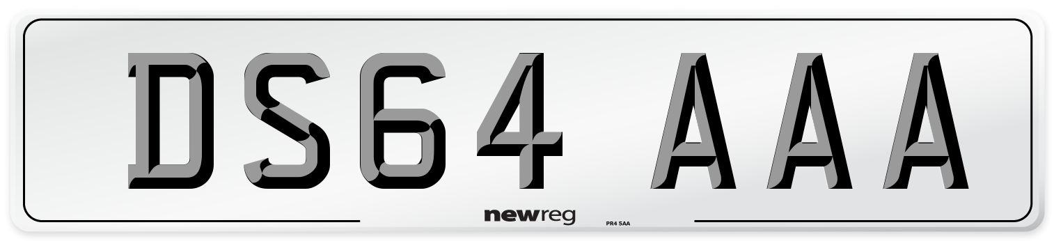 DS64 AAA Number Plate from New Reg
